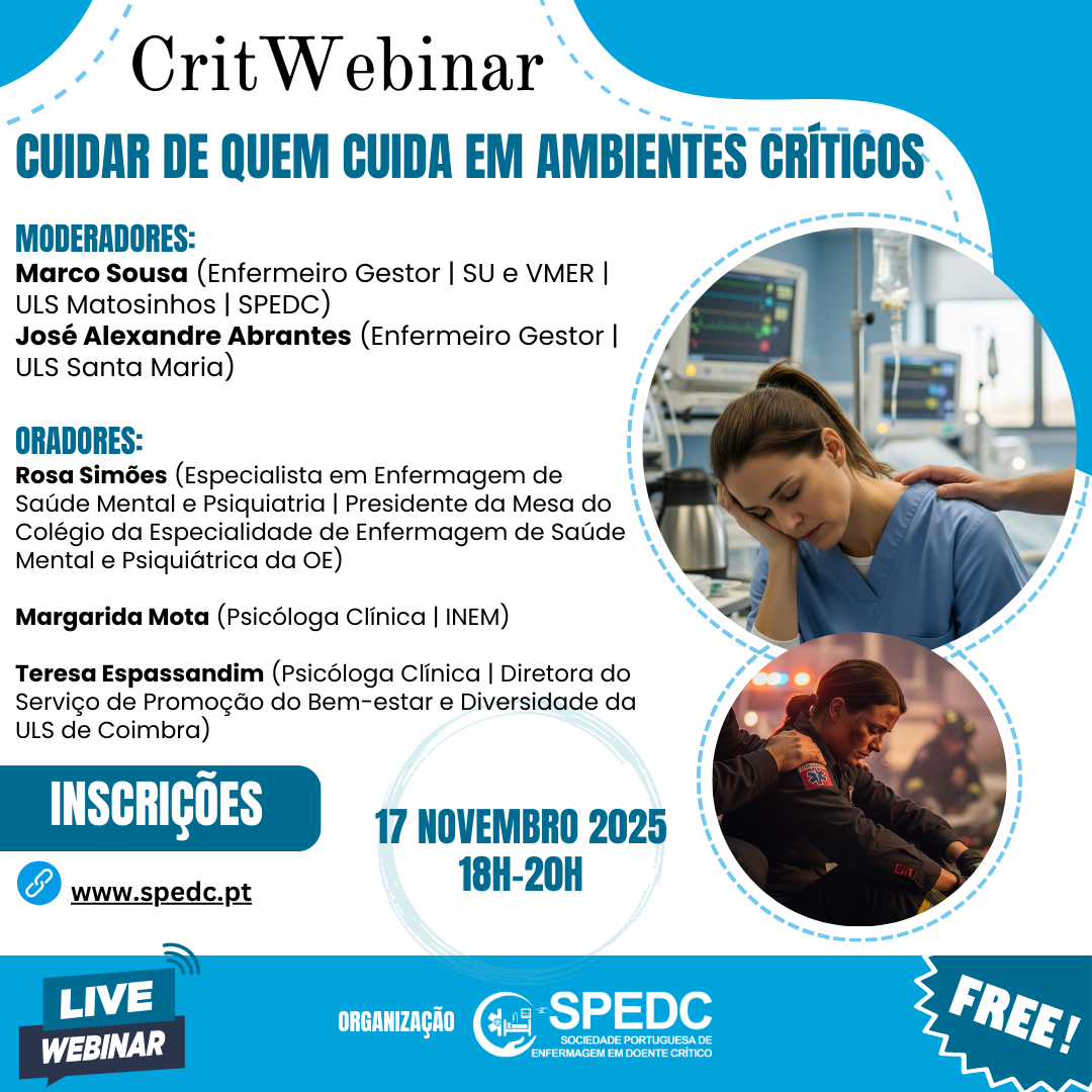 CritWebinar - Cuidar de quem Cuida em Ambientes Críticos